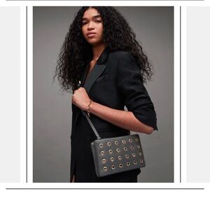 AllSaint Mia Eyelet Leather Cross Body Bag